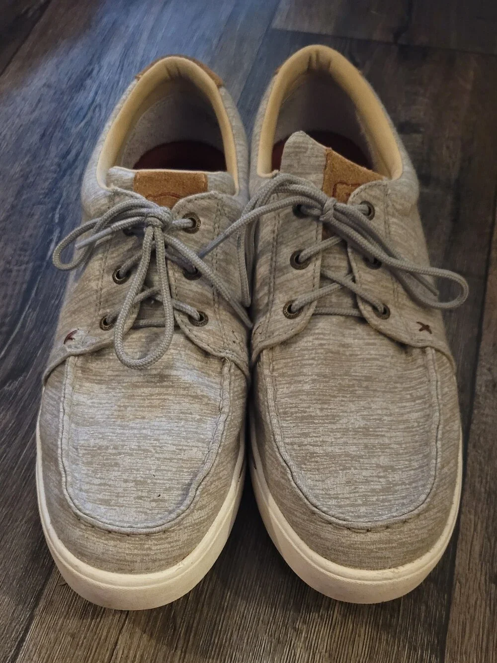 Men's Twisted X Casual Light Gray Canvas Lace-Up Shoes. Size 12
